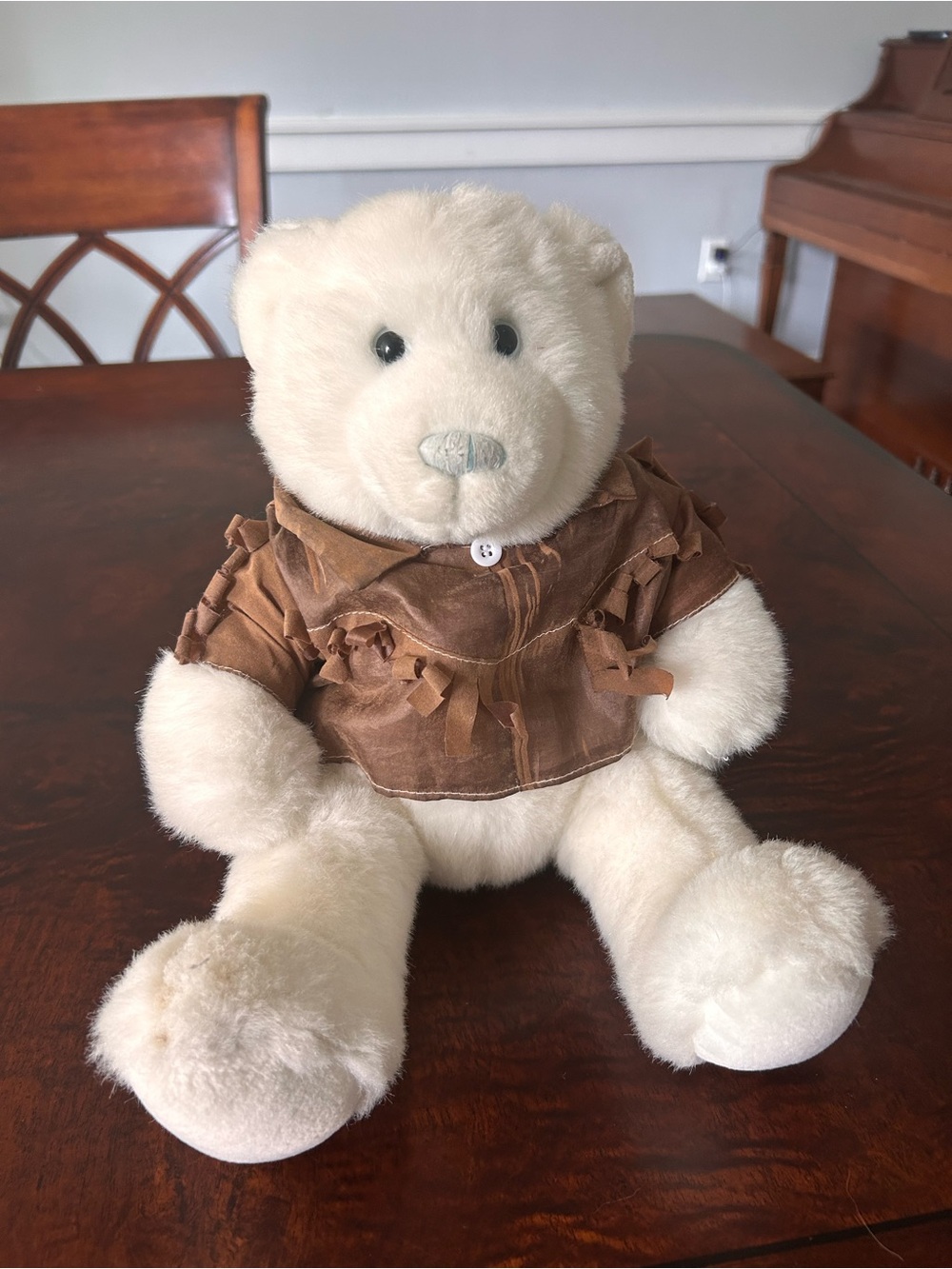 Vintage Build A Bear White Polar Bear Plush‎ 14"  Blue Eyes Nose Soft